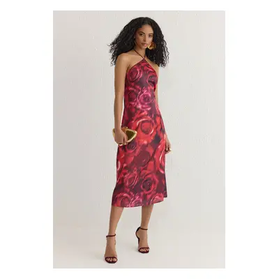 Trendyol Multicolored Floral Patterned Woven Midi Dress