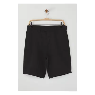 Trendyol Men's Black Gabardine Brit Closure Side Pocket Detailed Shorts & Bermuda