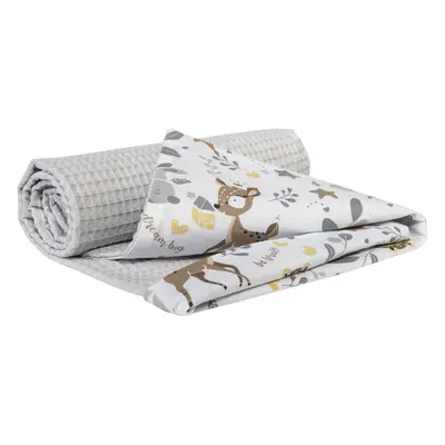 Medi Partners Blanket cotton + cotton Waffle – Jelonki + gray waffle