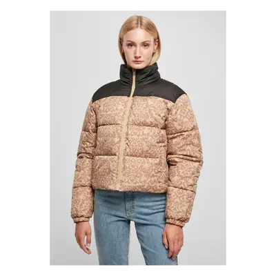 Dámská bunda AOP Retro Puffer Unionbeigedamast