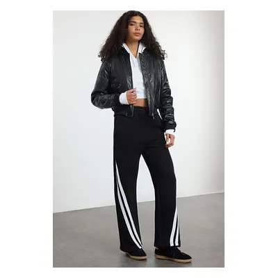 Trendyol Black Stripe Detailed Knitted Sweatpants