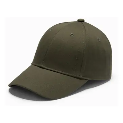 Ombre Men's baseball cap with visor and decorative embroidery - khaki