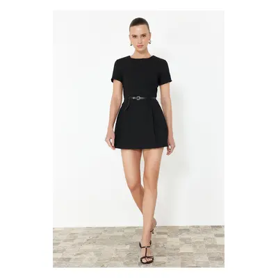 Trendyol Black Belted Mini Jumpsuit