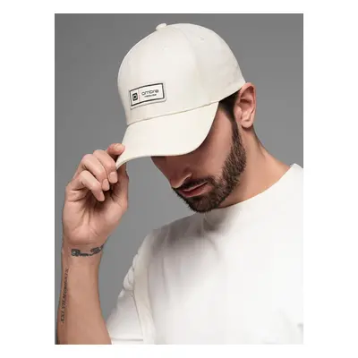 Ombre Men's baseball cap with visor and patch - cream