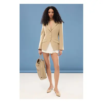 Trendyol Beige Padded Blazer Jacket Blazer Jacket