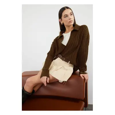 Trendyol Brown Soft Texture Polo Neck Knitted Sweater