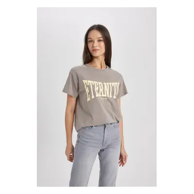 DEFACTO Regular Fit Crew Neck Printed Short Sleeve T-Shirt