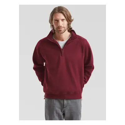 Burgundy men's sweatshirt Zip Neck Sweat Fruit of the Loom