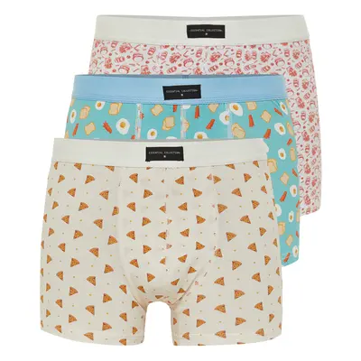 Trendyol 3-Pack Multi Color Food Patterned Cotton Boxer