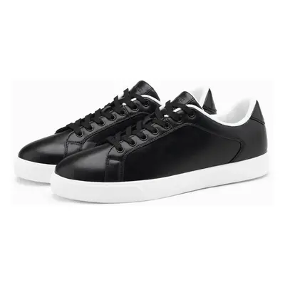 Ombre Classic men's sneaker shoes with high sole - black