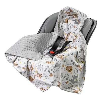 Medi Partners Baby carrier wrap – blanket with hood cm – Jelonki + gray minky