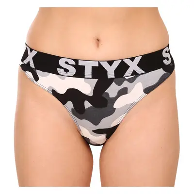 Dámská tanga Styx art sportovní guma maskáč