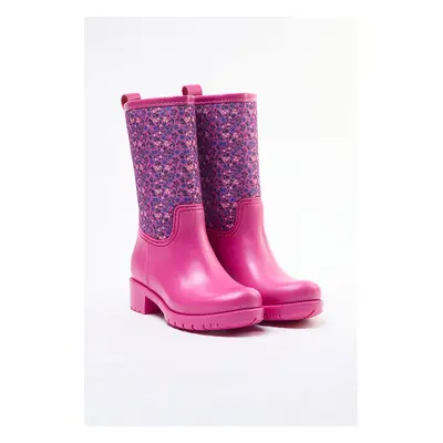 Trendyol Pink Flower Printed Big Girl Kids Rain Boots