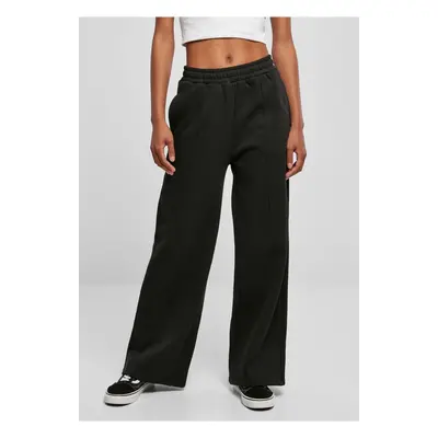 Dámské kalhoty Straight Pin Tuck Sweat Pants černé