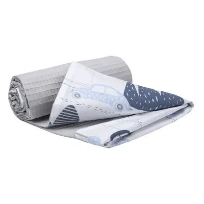 Medi Partners Blanket cotton + cotton Waffle – Retro cars + gray Waffle