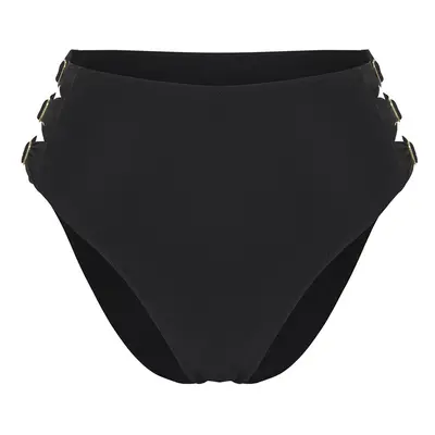 Trendyol Black High Waist Accessorized Bikini Bottom