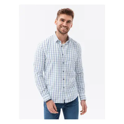 Ombre Men's shirt with long sleeves - white