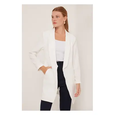 Bigdart Woman's White Long Blazer Jacket