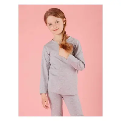 Girls' blouse basic grey