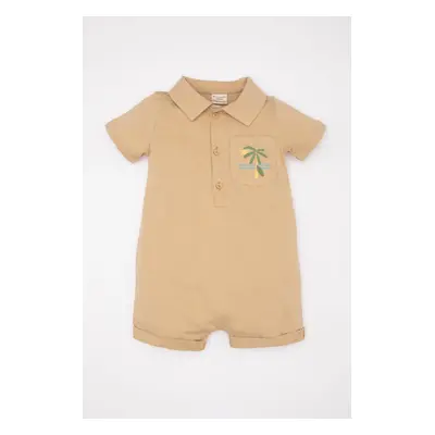 DEFACTO Baby Boy Palm Printed Short Sleeve Jumpsuit