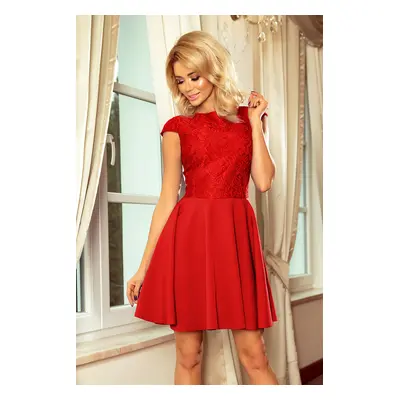 157-8 MARTA dress with lace - RED