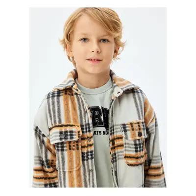 Koton Ecru Plaid Boy Jacket