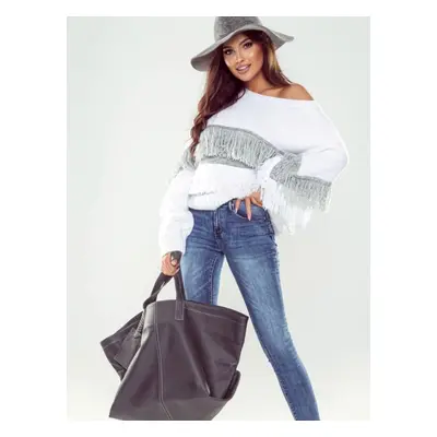 Sweater white By o la la cxp1221.white/grey