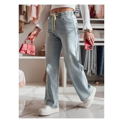 Spodnie damskie jeansowe wide leg STEREO niebieskie Dstreet