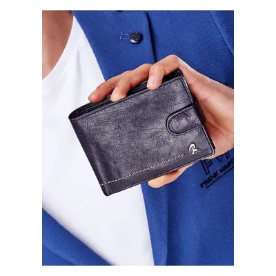 Men's black wallet made of natural leather