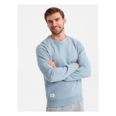 Ombre BASIC men's sweatshirt with round neckline - blue