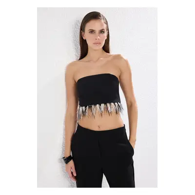 Trendyol Black Strapless Otris Woven Stylish Bustier