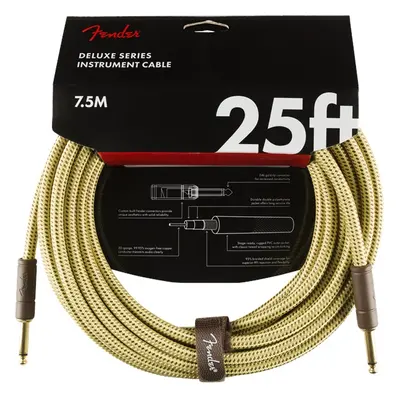 Fender Deluxe Series 25' Instrument Cable Tweed