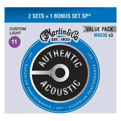 Martin Authentic SP 92/8 Phosphor Bronze Custom Light - Limited 3 Pack