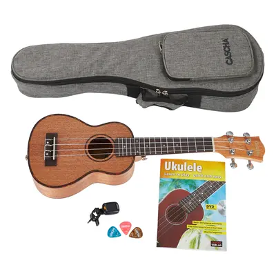 Cascha HH 2027 Soprano Mahogany Ukulele Bundle