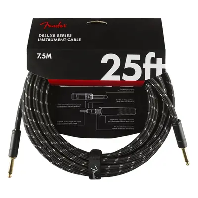 Fender Deluxe Series 25' Instrument Cable Black Tweed