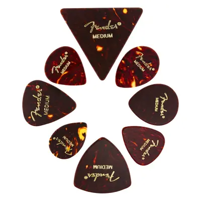 Fender All Shapes Celluloid Picks Medley Tortoise Shell Medium