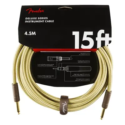 Fender Deluxe Series 15' Instrument Cable Tweed