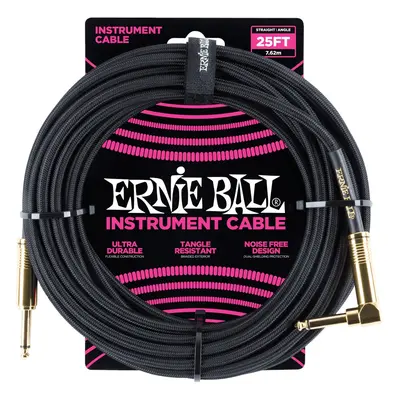 Ernie Ball 25' Braided Cable Black