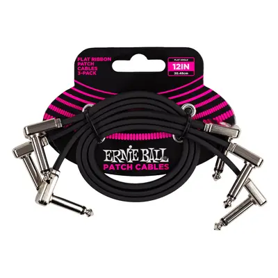 Ernie Ball 12” Flat Ribbon Patch Cable 3-Pack