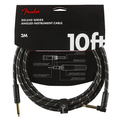 Fender Deluxe Series 10' Instrument Cable Black Tweed Angled