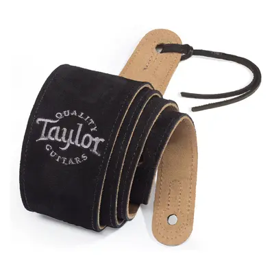 Taylor Black Suede Logo Guitar Strap