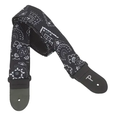 Perri's Leathers 7641 Design Fabric Strap Black Bandana