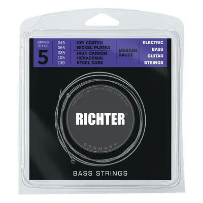 Richter Electric Bass Strings Ion Coated, 5-String, Medium 45-130