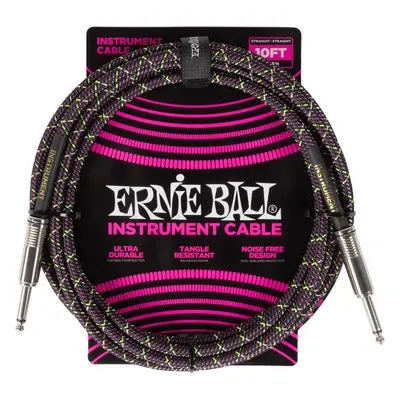 Ernie Ball Braided Instrument Cable Straight/Straight 10ft - Purple Py