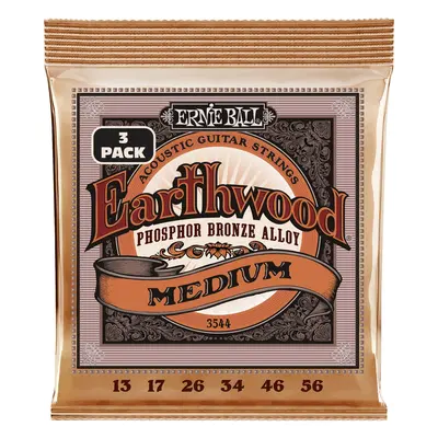 Ernie Ball 3544 Earthwood Medium Phoshor Bronze 3-Pack