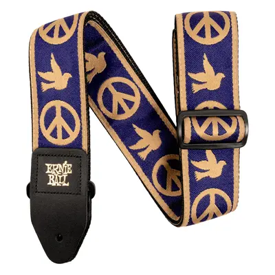 Ernie Ball Jacquard Strap Navy Blue and Beige Peace Love Dove