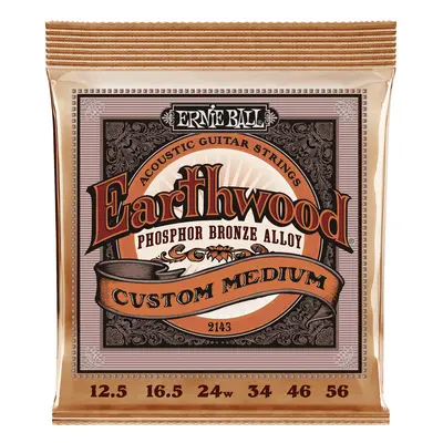 Ernie Ball 2143 Earthwood Phosphor Bronze Strings Custom Medium