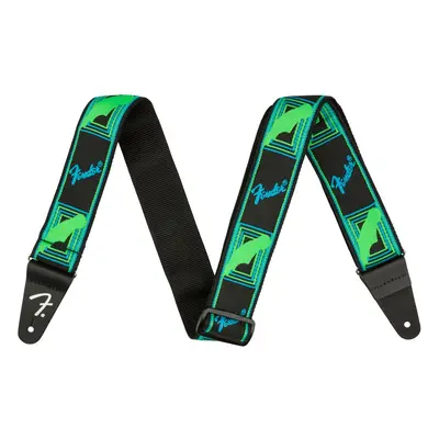 Fender Neon Monogram Strap Green/Blue