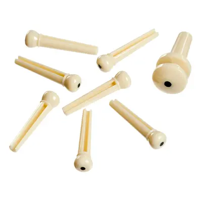 D'Addario Plastic Bridge Pins Ivory with Black Dot