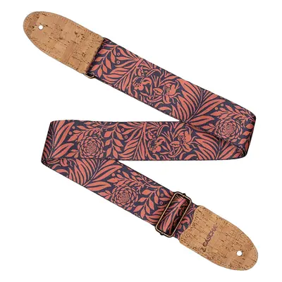 Cascha CGS-VC7 Guitar Strap Vegan Cork Rose Jungle